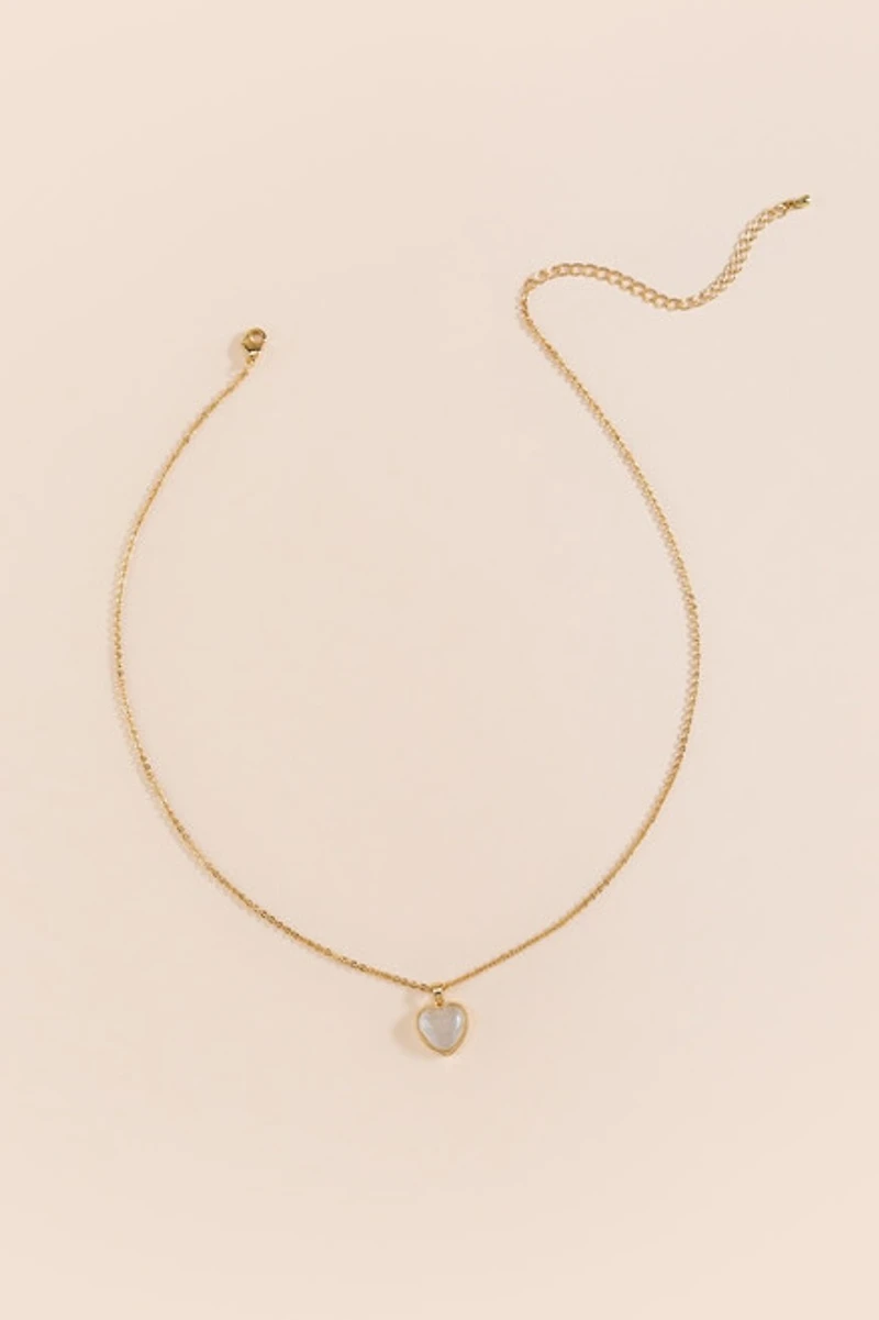 Lucy Cats Eye Heart Pendant Necklace