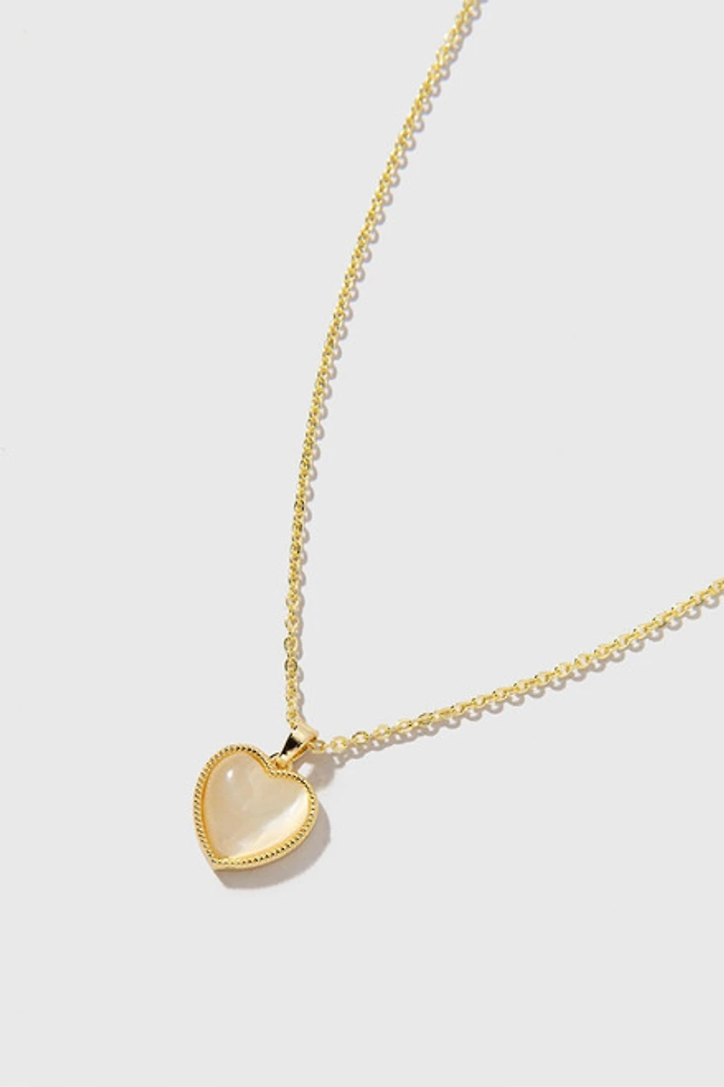 Lucy Cats Eye Heart Pendant Necklace
