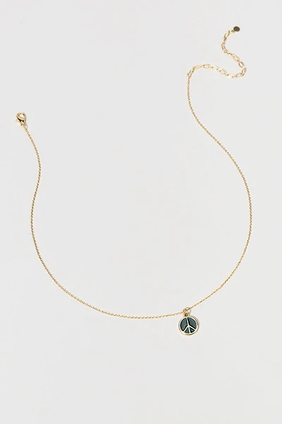 Hello Franki Navy Enamel Peace Sign Pendant Necklace for girls
