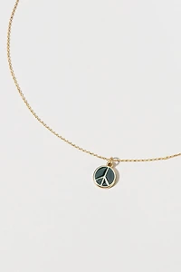 Hello Franki Navy Enamel Peace Sign Pendant Necklace for girls