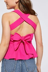 Hello Franki Sleeveless Bow Back Top for girls