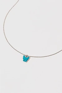 Hello Franki Teal Frenchie Necklace for girls