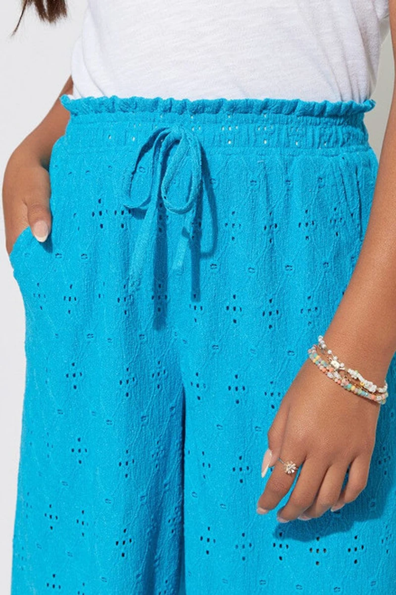 Hello Franki Eyelet Wide Leg Pants for girls