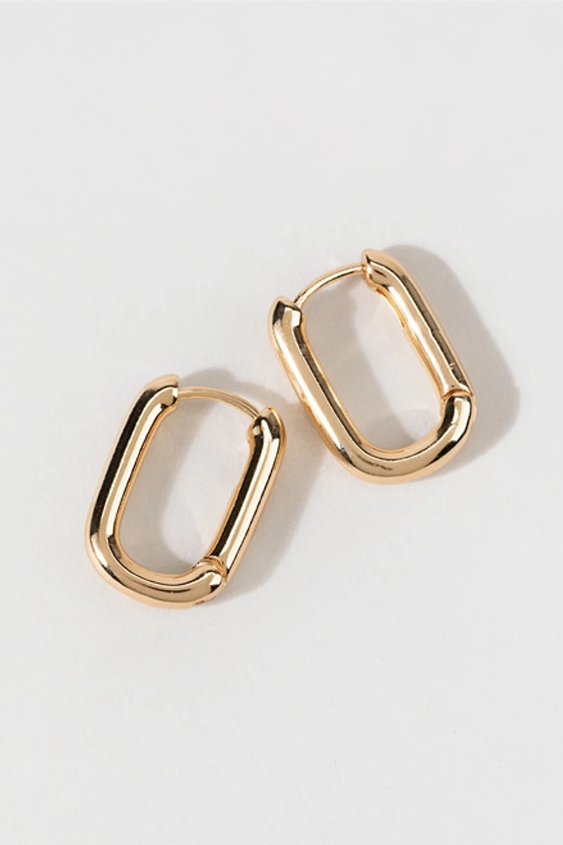 Tatianna Basic Oblong Hoop Earrings