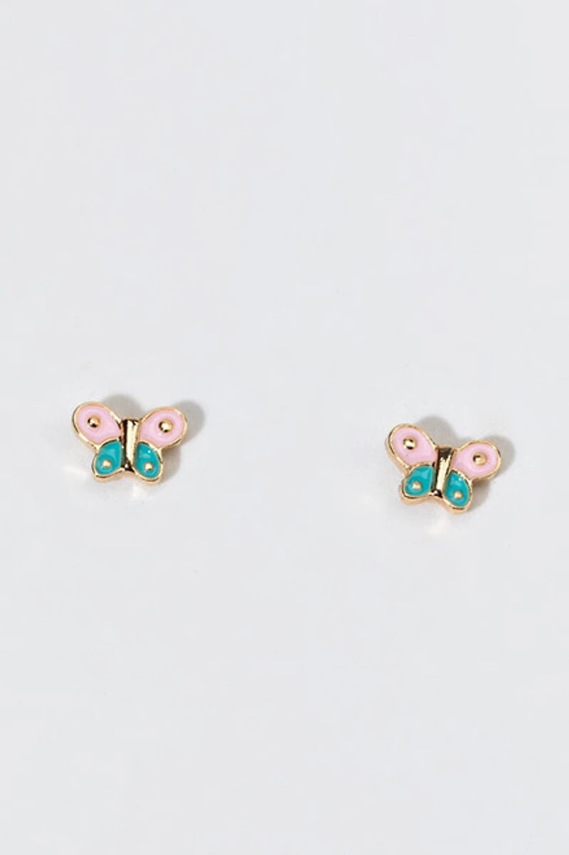 Hello Franki Enamel Butterfly Stud Earrings for girls