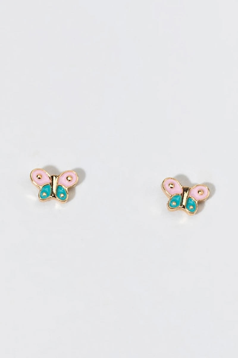 Hello Franki Enamel Butterfly Stud Earrings for girls