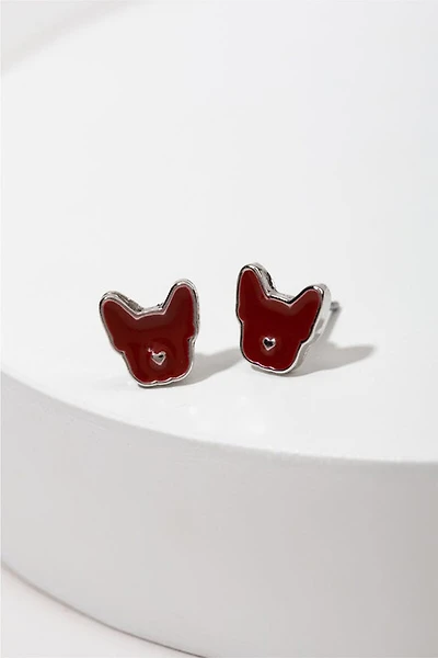 Hello Franki Red Frenchie Stud Earrings for girls