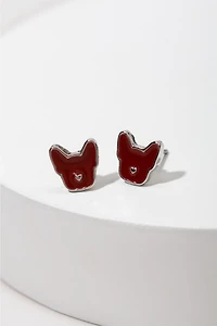 Hello Franki Red Frenchie Stud Earrings for girls