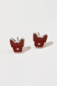 Hello Franki Red Frenchie Stud Earrings for girls