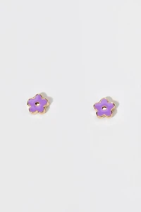 Hello Franki Lilac Flower Stud Earrings for girls