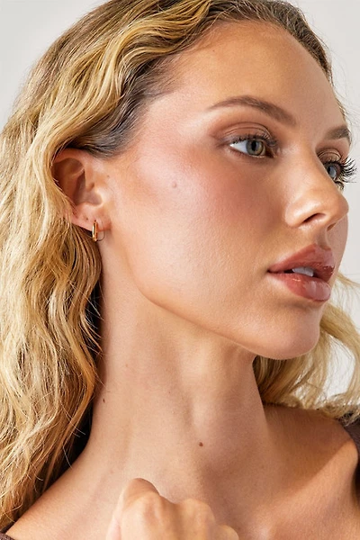 Kimmie 14K Gold Dipped Huggie Hoop Earrings