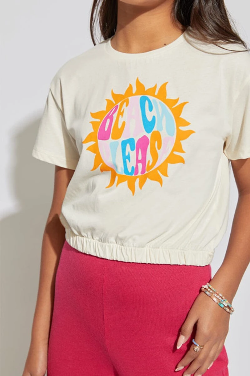 Hello Franki Beach Please Graphic Tee for girls