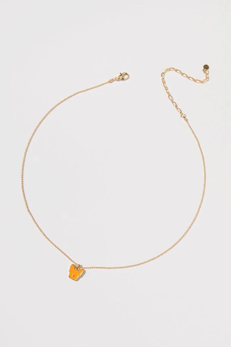 Hello Franki Yellow Frenchie Pendant Necklace for girls