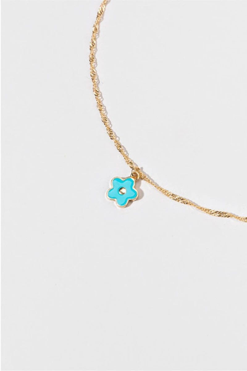 Hello Franki Blue Flower Pendant Necklace for girls