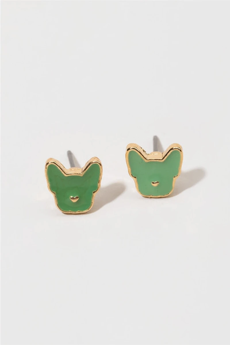 Hello Franki Jade Frenchie Stud Earrings for girls