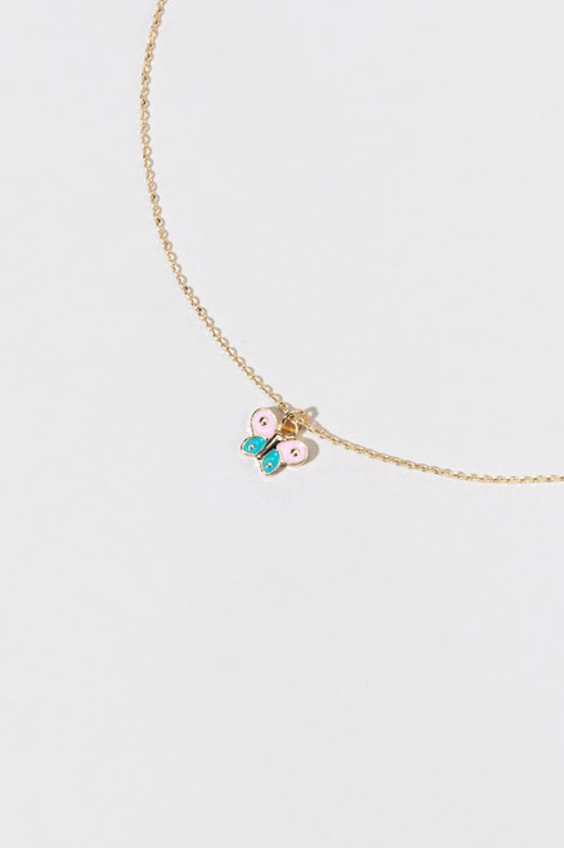 Hello Franki Enamel Butterfly Necklace for girls