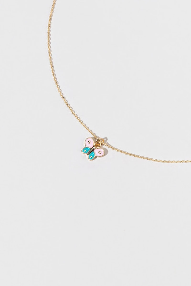 Hello Franki Enamel Butterfly Necklace for girls