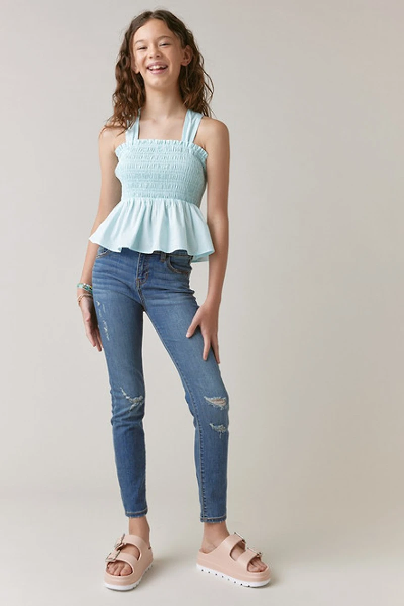 Hello Franki Smocked Tie-Back Top for girls