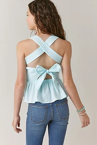 Hello Franki Smocked Tie-Back Top for girls