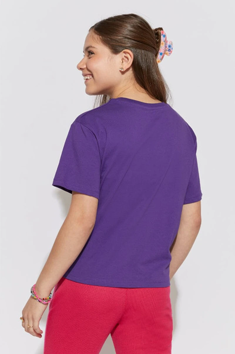 Hello Franki Aloha Purple Graphic Tee for girls