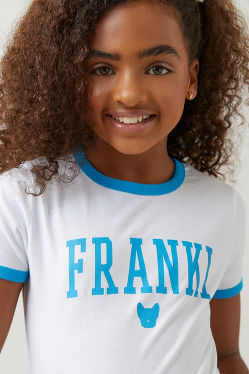 Hello Franki Logo Ringer Tee for girls