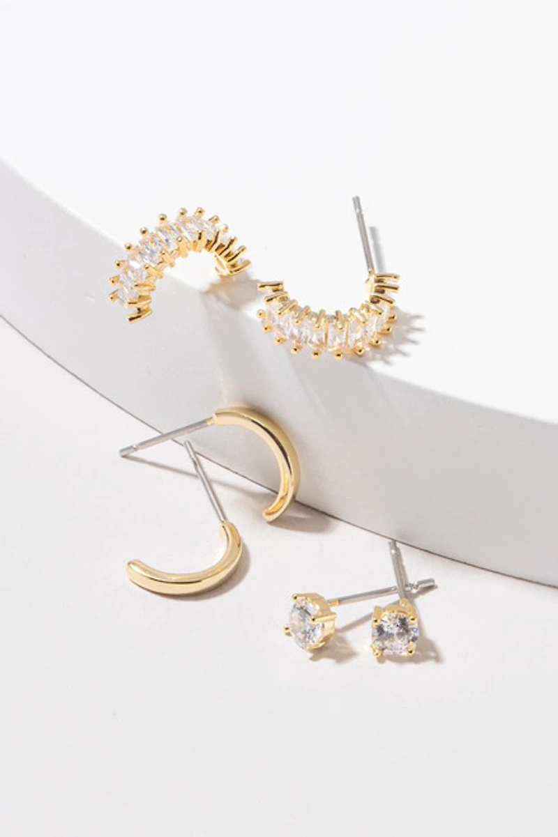 Beth Golden Earring Set