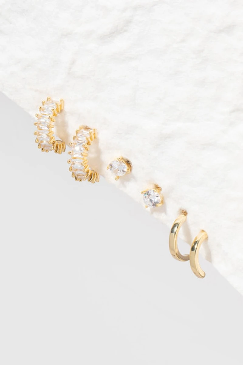 Beth Golden Earring Set