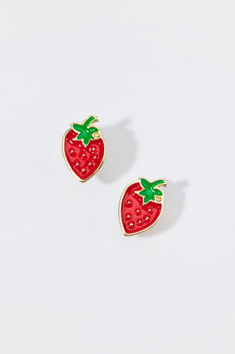 Hello Franki Strawberry Stud Earrings for girls
