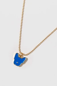 Hello Franki Dark Teal Frenchie Pendant Necklace for girls