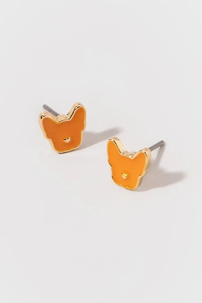 Hello Franki Yellow Frenchie Stud Earrings for girls