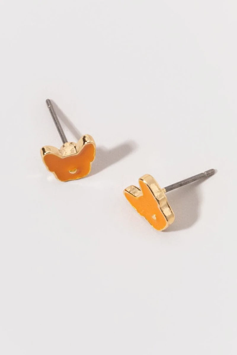 Hello Franki Yellow Frenchie Stud Earrings for girls