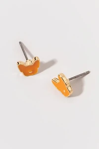 Hello Franki Yellow Frenchie Stud Earrings for girls