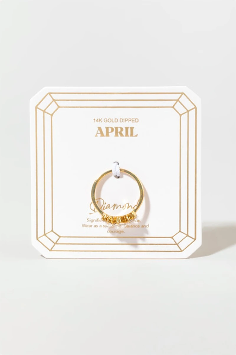 14K Gold Dip Birthstone Ring