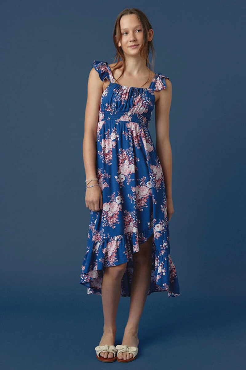 Hello Franki Floral High Low Dress for girls
