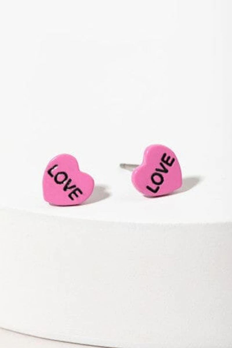 Hello Franki Heart Love Stud Earrings for girls