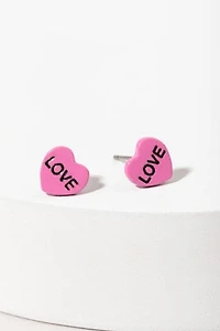 Hello Franki Heart Love Stud Earrings for girls