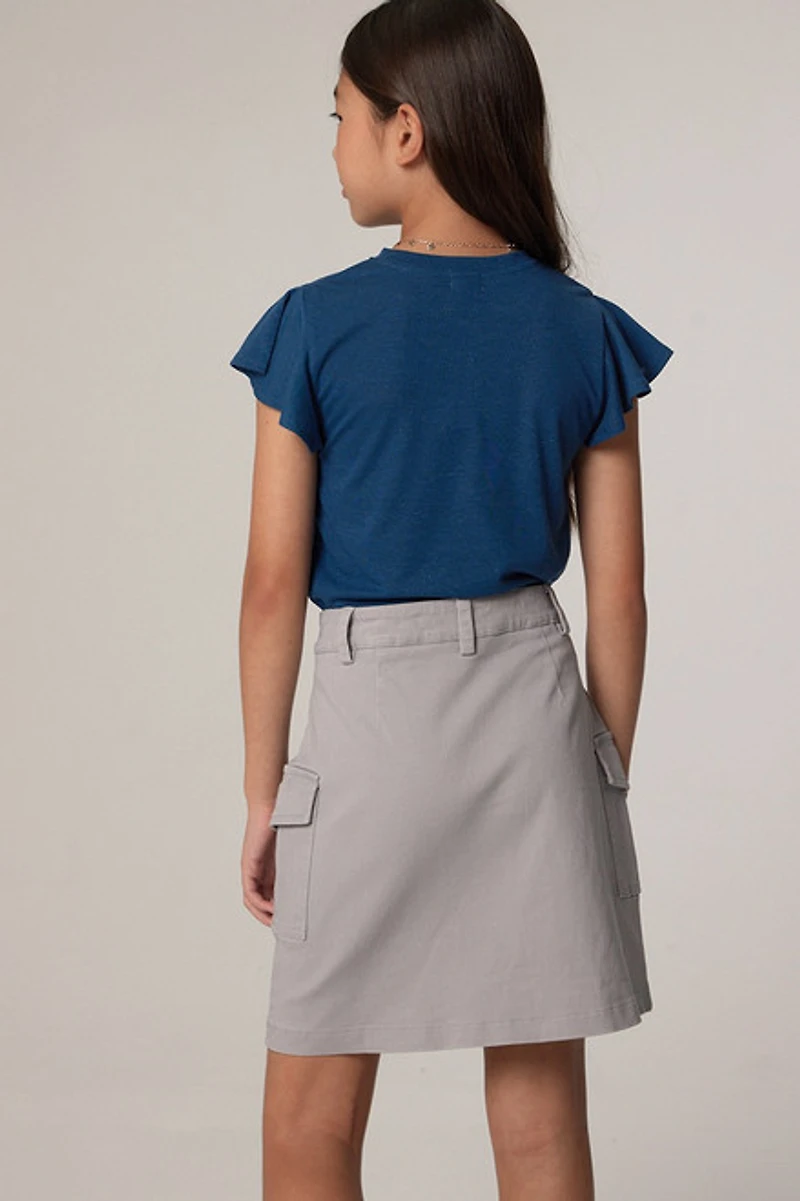 Hello Franki Twill Cargo Skirt for girls