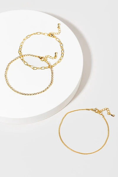 Winnie 14K Gold Dipped Multi Chain Bracelet Set