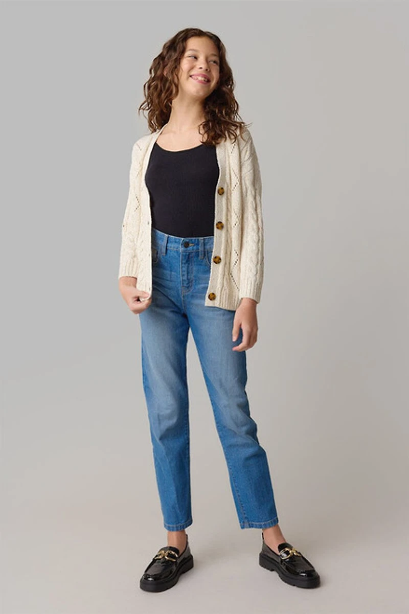 Hello Franki Pointelle Boyfriend Cardigan for girls