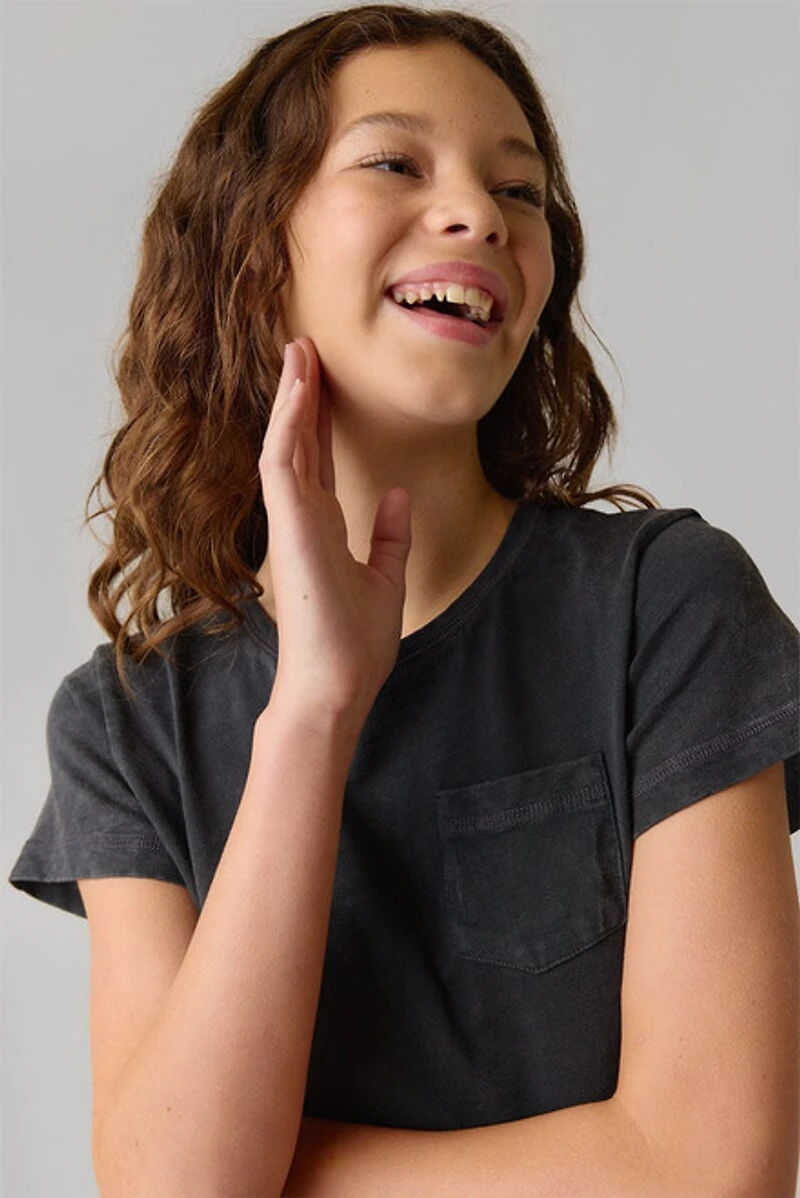 Hello Franki Short Sleeve Washed T-Shirt Dress for girls