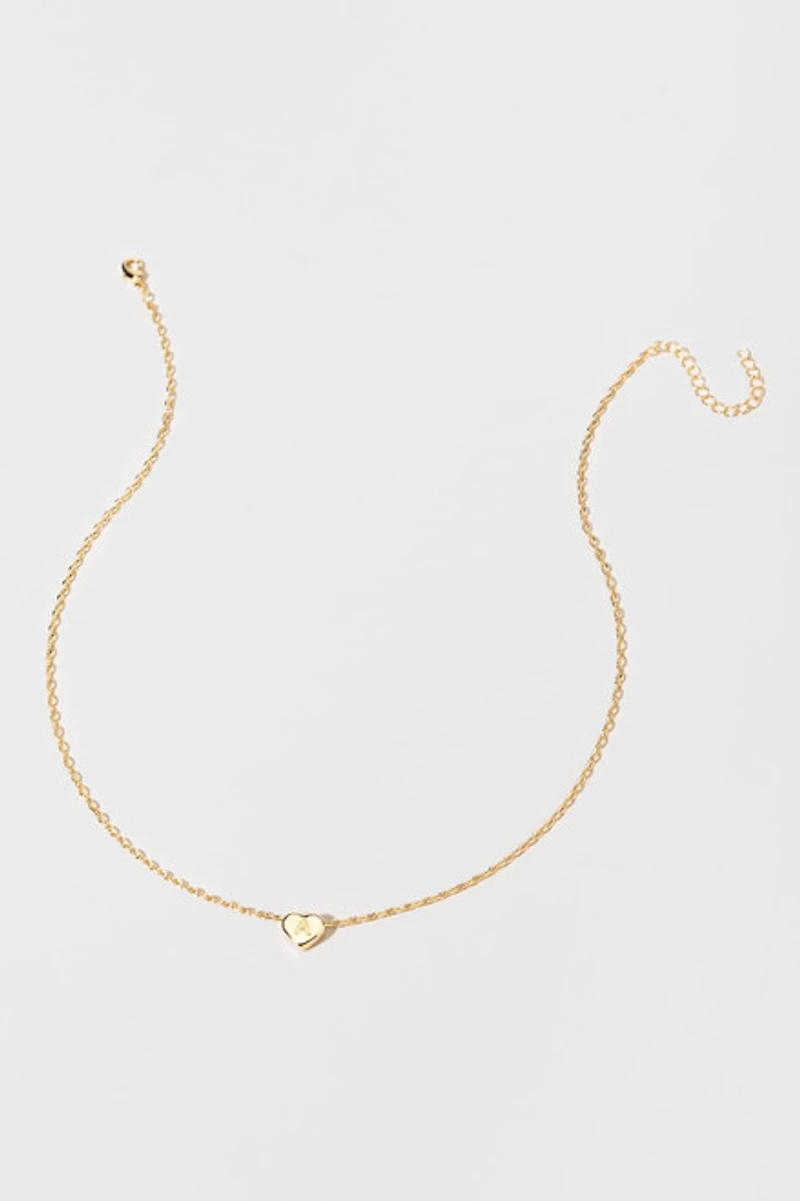 Initial Heart Pendant Necklace