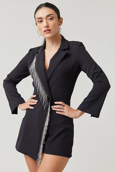 Victoria Side Fringe Romper Blazer