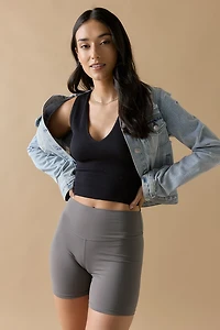 Anita Plunge Deep V Rib Tank Top