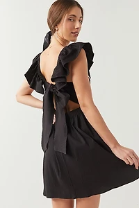 Bella Square Neck Bow Back Mini Dress