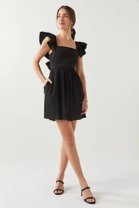 Bella Square Neck Bow Back Mini Dress