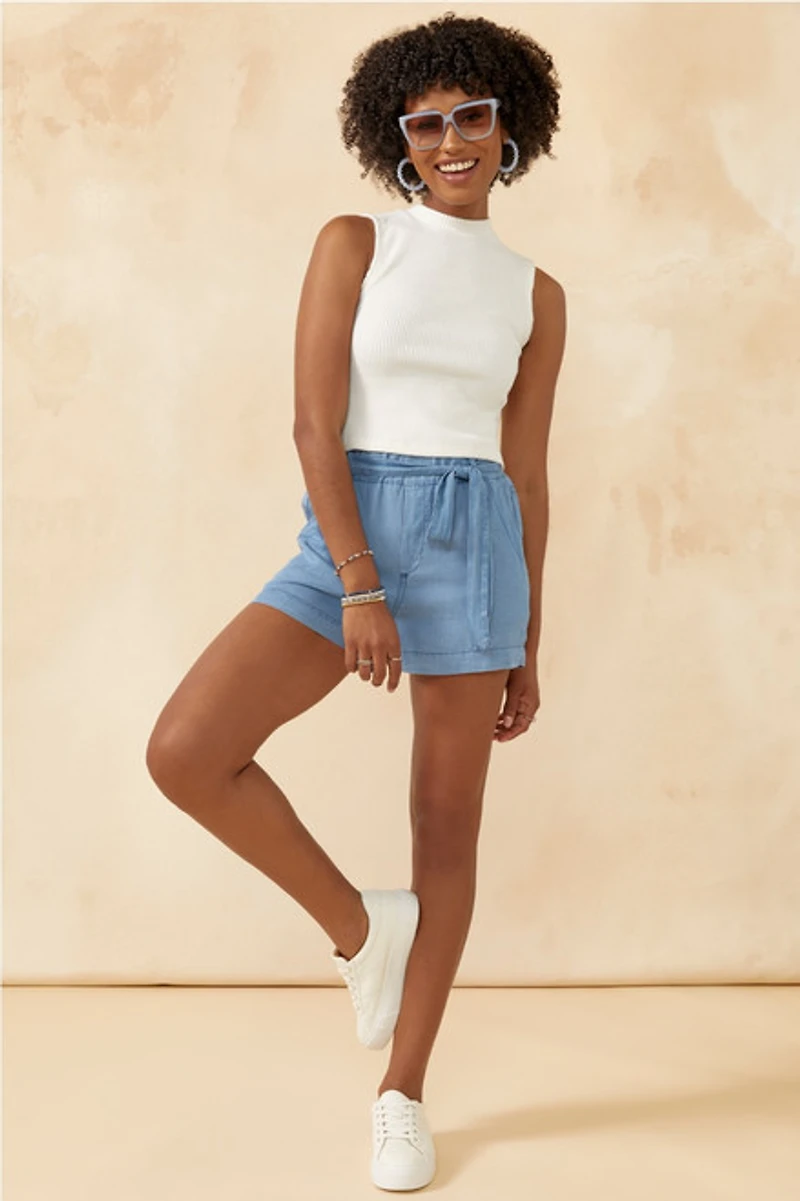 Hailee Mock Neck Ribbed Tank Top