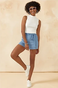 Hailee Mock Neck Ribbed Tank Top