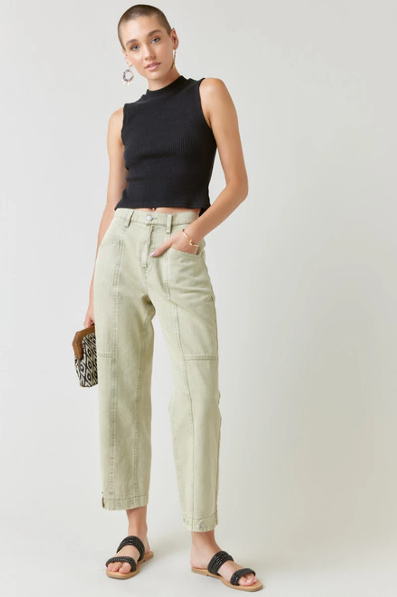 Hailee Mock Neck Ribbed Tank Top