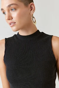 Hailee Mock Neck Ribbed Tank Top