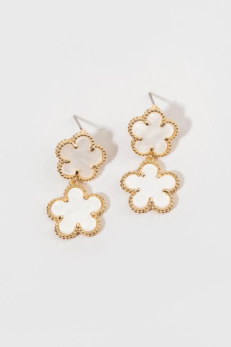 Lindsay Faux Flower Small Drop Earrings